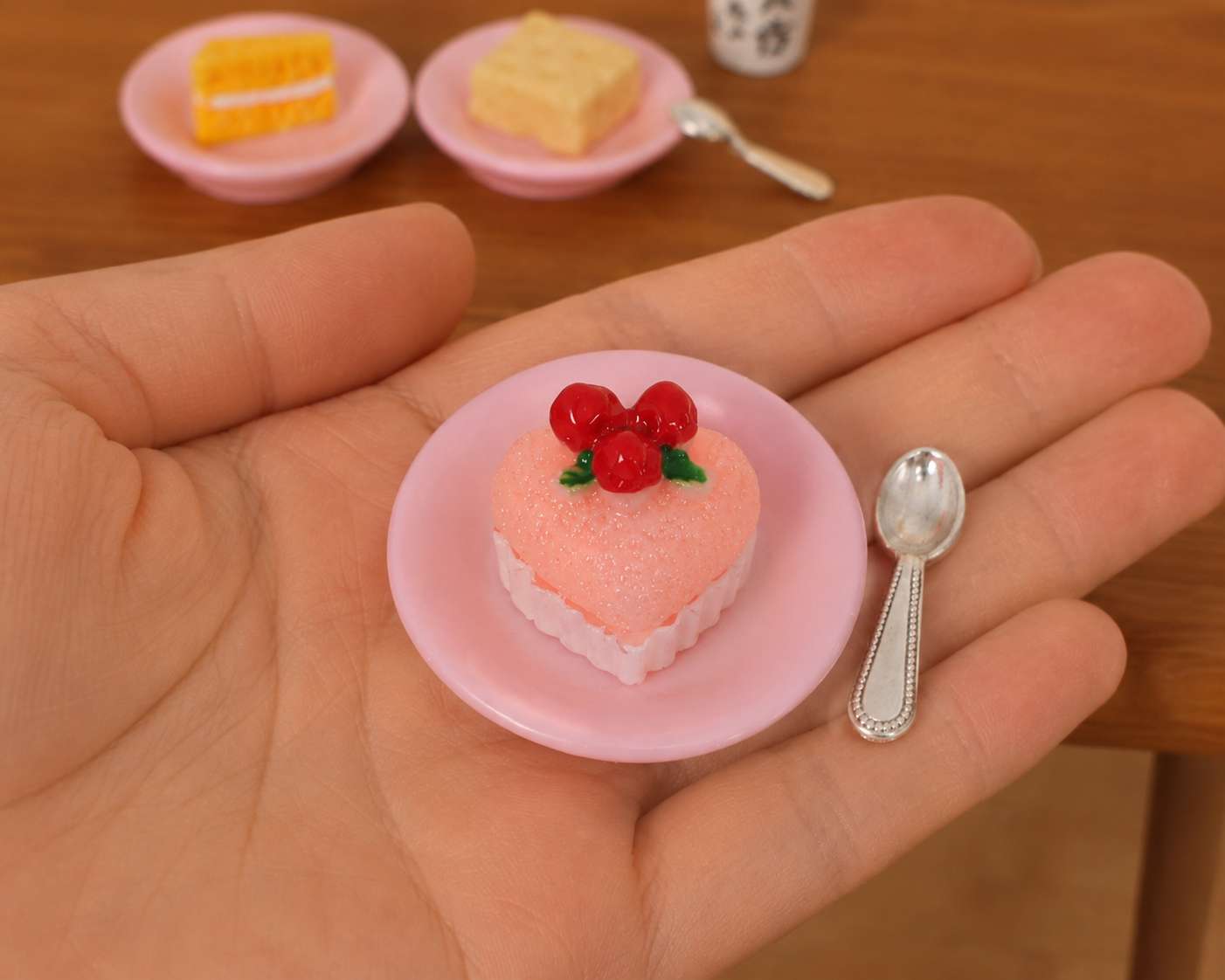 Fairy Garden Accessories Cake with plate spoon