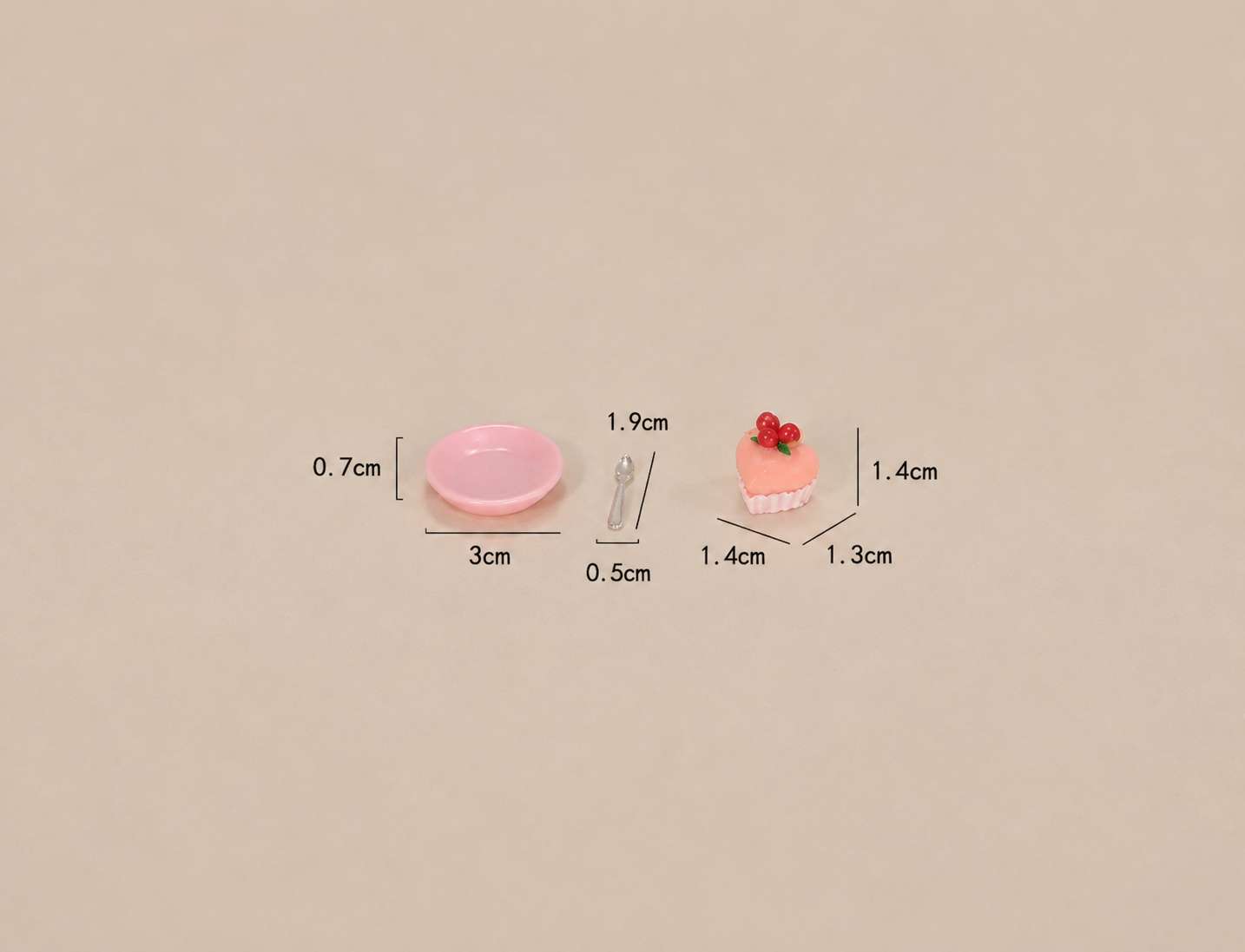 Fairy Garden Accessories Cake with plate spoon