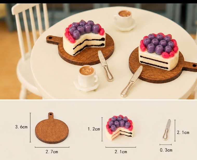 Fairy Garden Accessories Cake with plate knife