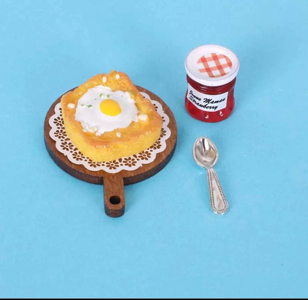 Fairy Garden Accessories Bread with plate and jam