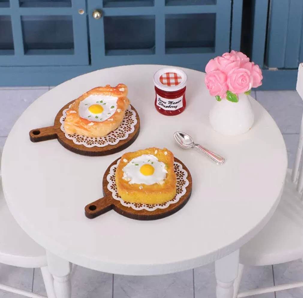 Fairy Garden Accessories Bread with plate and jam