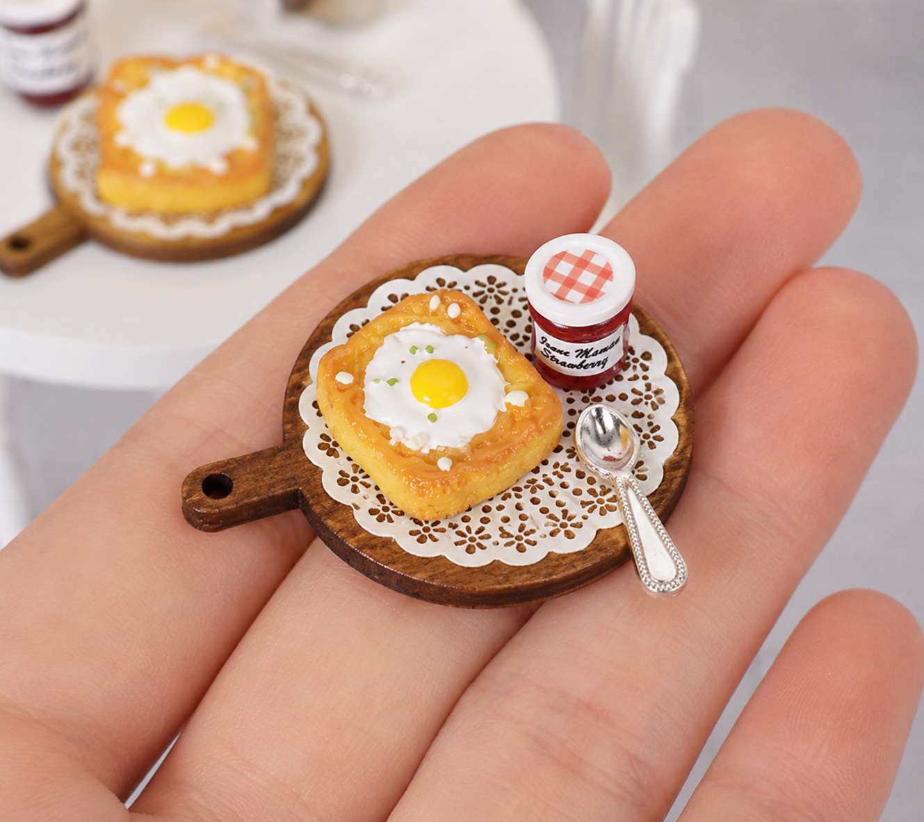 Fairy Garden Accessories Bread with plate and jam