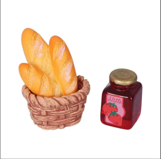 Fairy Garden Accessories bread with jam basket