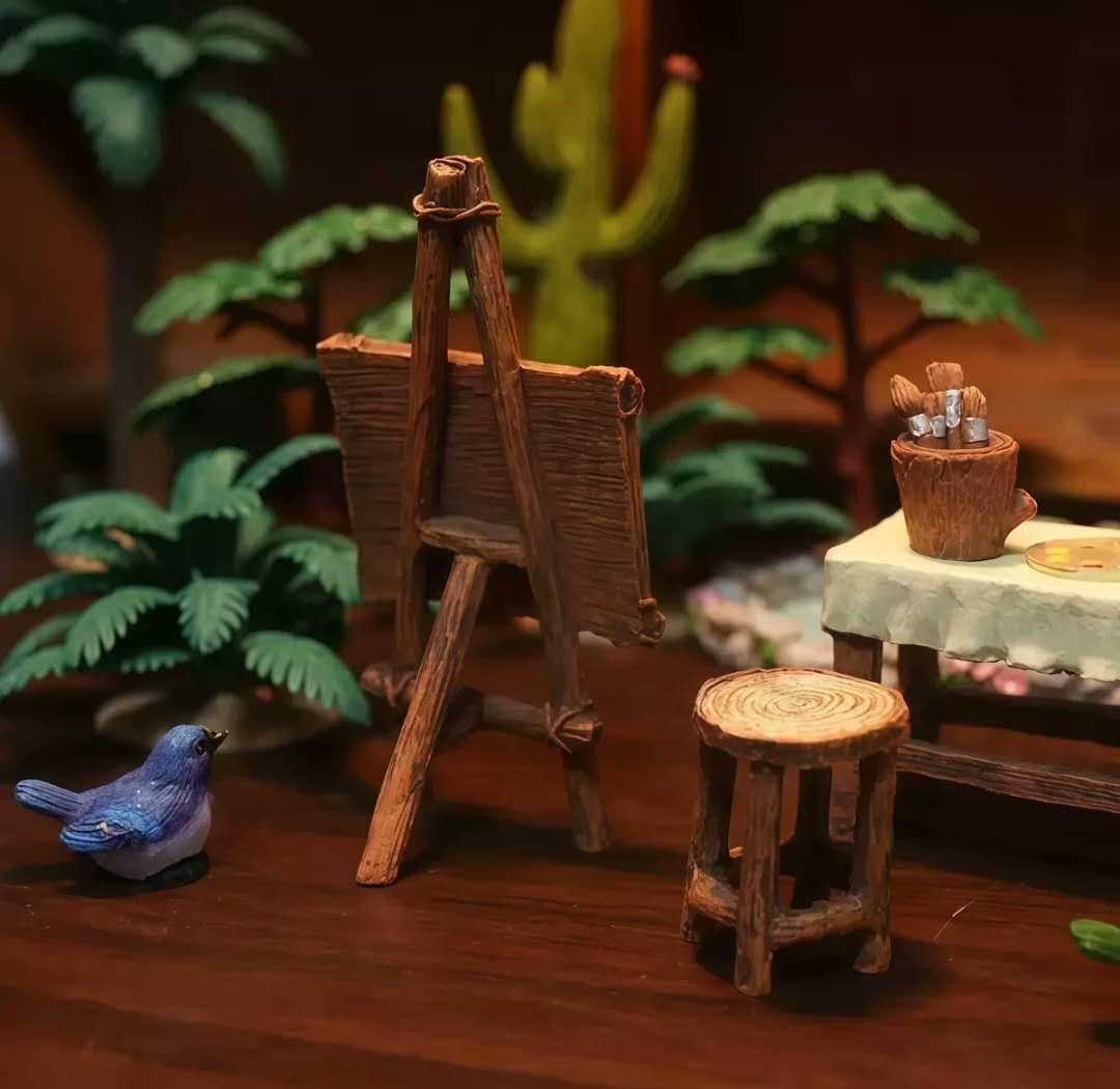 Fairy Garden Accessories Painting set table chair easel