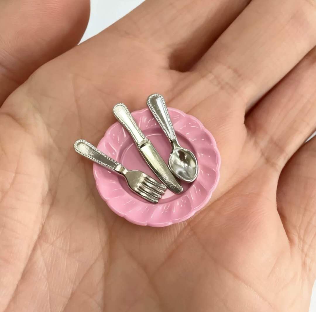 Fairy Garden Accessories knife fork spoon plate