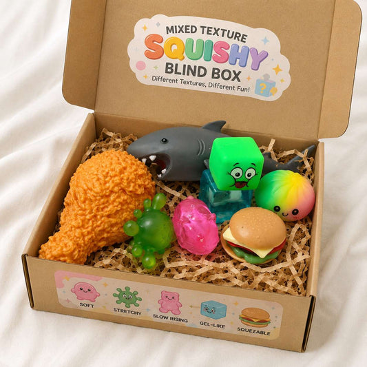 8pcs Mixed Texture Squishy Combo Box