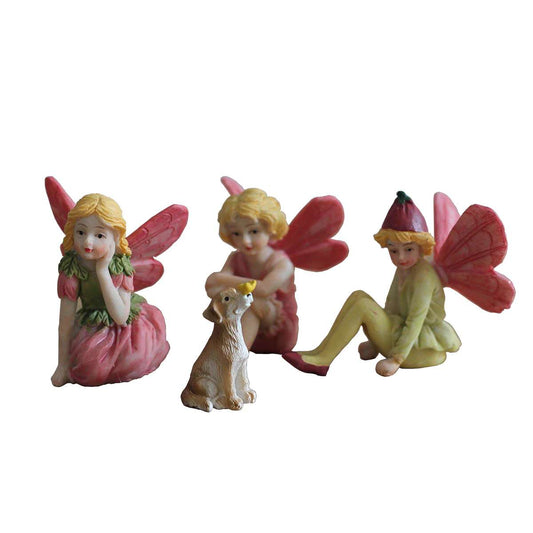 4pcs Fairy Garden Figurines Set – Miniature Fairy Garden Decoration Kit for Indoor & Outdoor Display