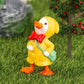 Raincoat Ducks Miniature Fairy Garden Animal Figurine – Resin Animal Decoration for Fairy Gardens