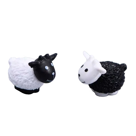 Sheep Miniature Fairy Garden Animal Figurine – Resin Animal Decoration for Fairy Gardens