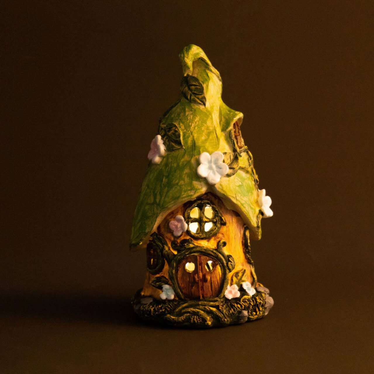 Fairy House Tree House with Solar Lights