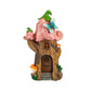 Flower House With Solar Lights Fairy House With Pink Flowers