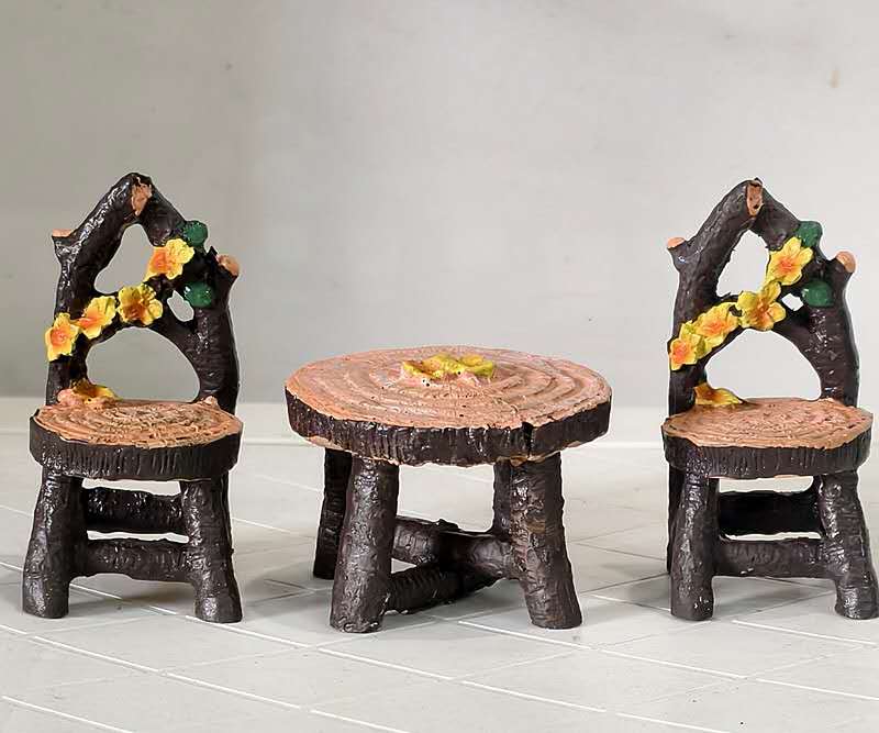 Fairy Garden Accessories Table Chair Bench Bridge Archway Road sign Lamp