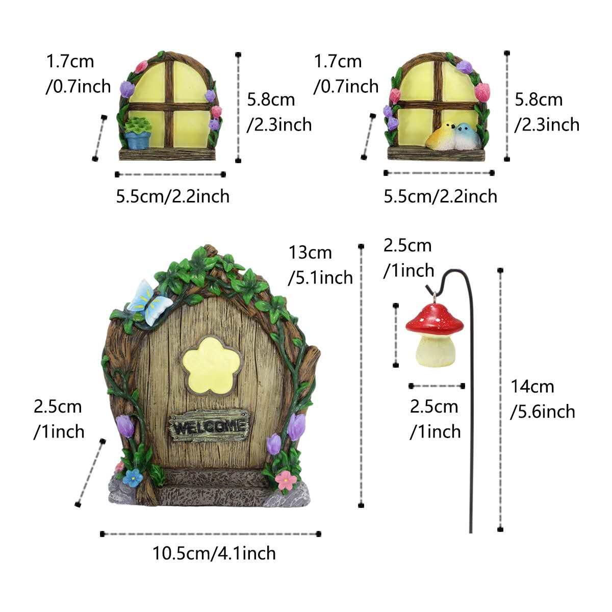 Fairy garden kits fairy window and door