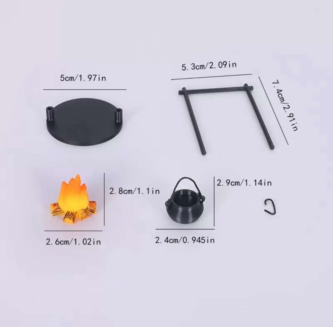 Fairy Garden Accessories campfire pot set fire