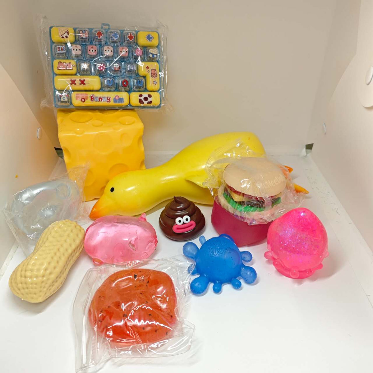 12Pcs Mixed Texture Squishy Mystery Box