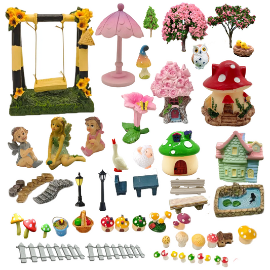 57pcs Fairy Garden kit Miniature Set
