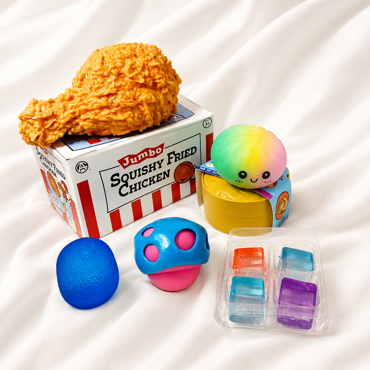 5pcs Mixed Texture Squishy Set Blind Box