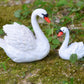 2 PCS Fairy Garden Accessories Animals Swans