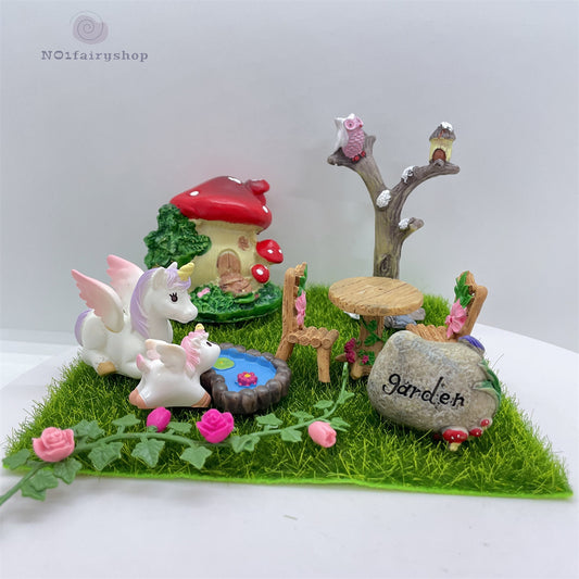 Fairy garden kits unicorns set