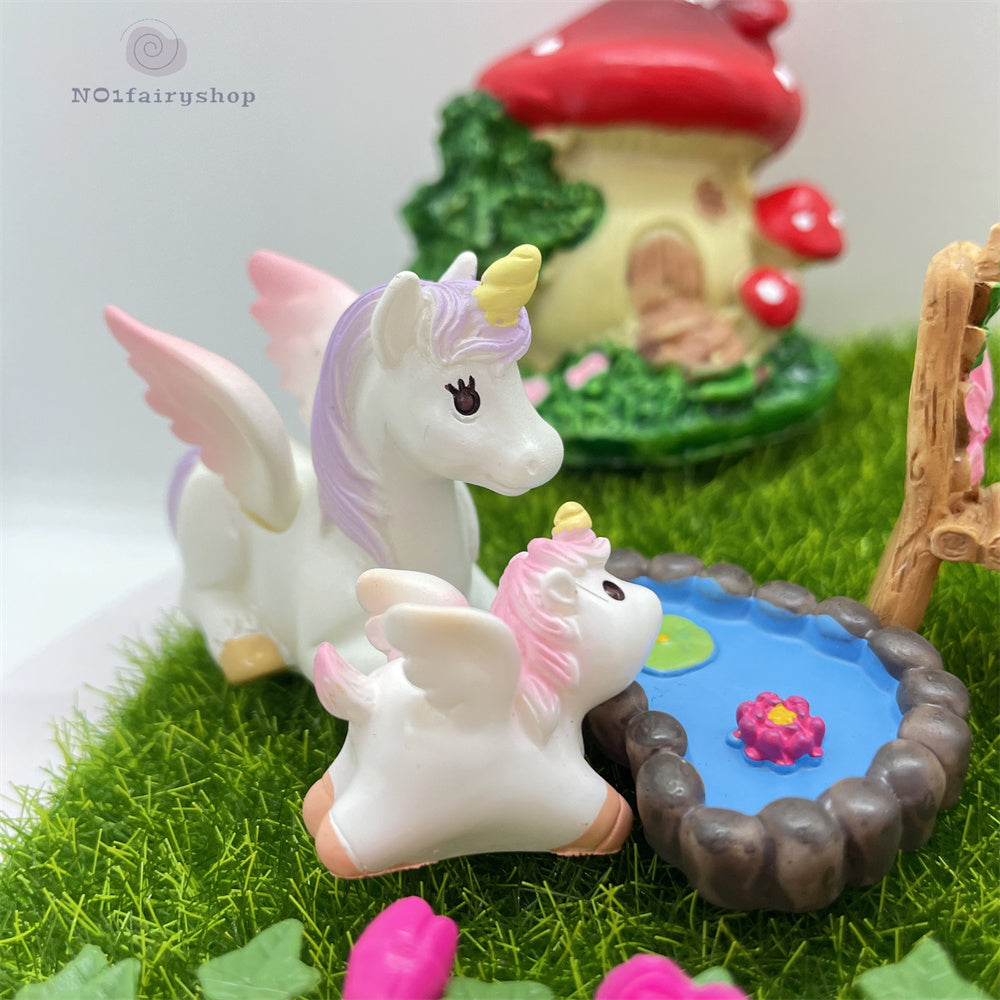 Fairy garden kits unicorns set