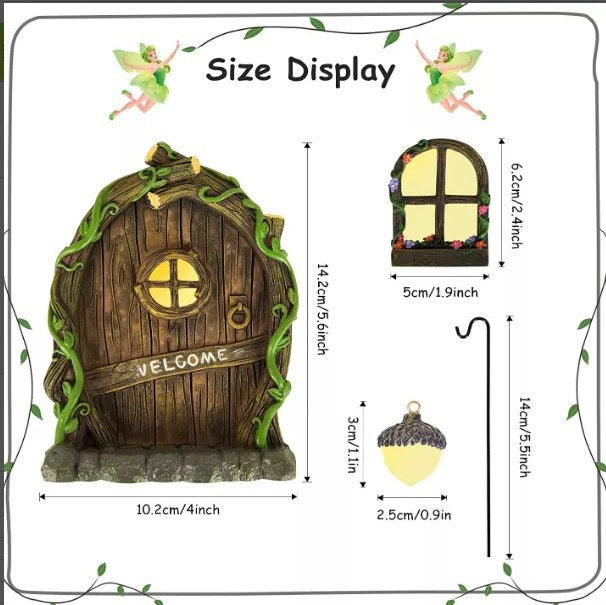 4Pcs Fairy Garden Door And Windows Fairy Garden Kit