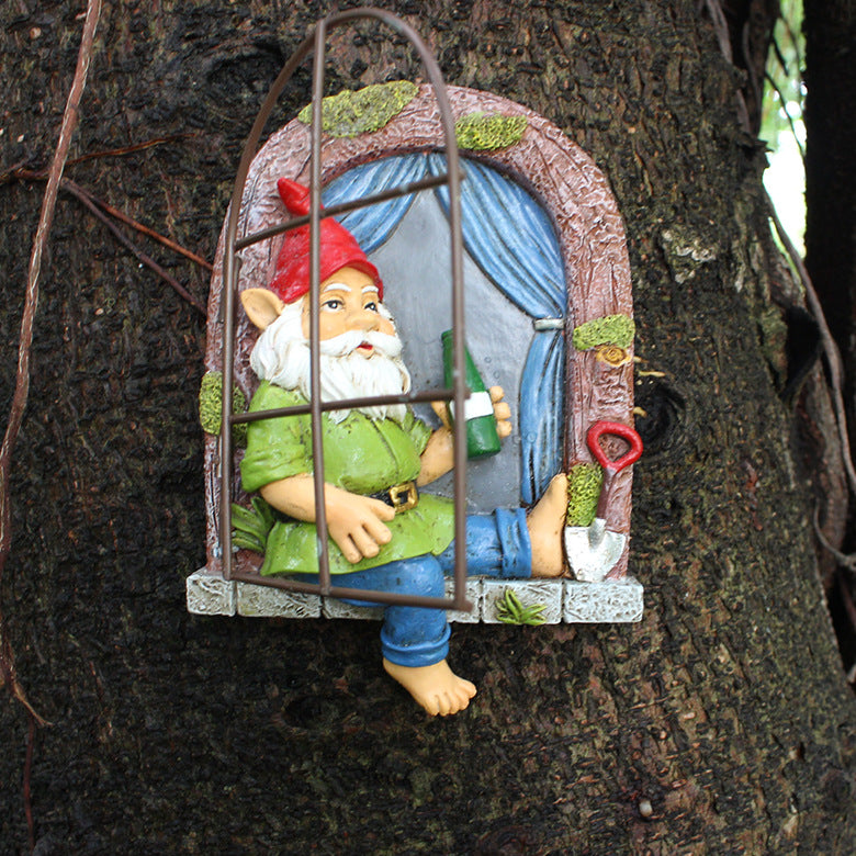 Fairy Garden Accessories Drinking Dwarf Window