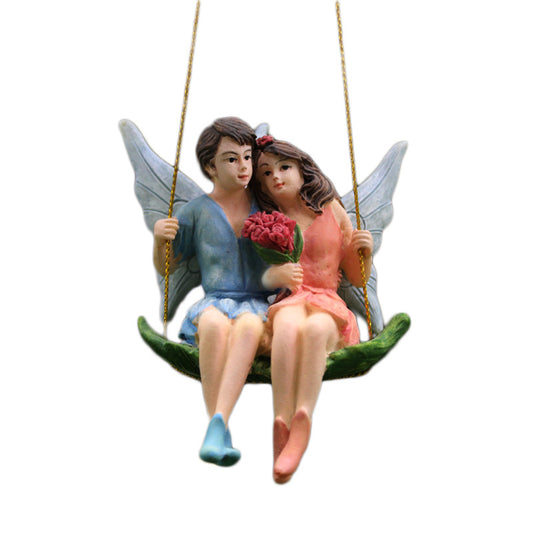 Fairies On the Swing Miniature Fairy Garden Fairy Figurine – Resin Fairy Decoration for Indoor & Outdoor Fairy Gardens