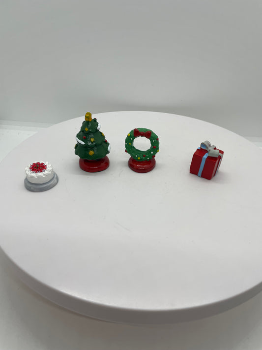 Fairy Garden Accessories Christmas Tree Gift Cake Ring