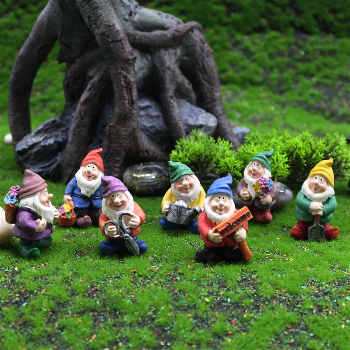 7PCS Fairy Garden Figurines Dwarfs Gnome