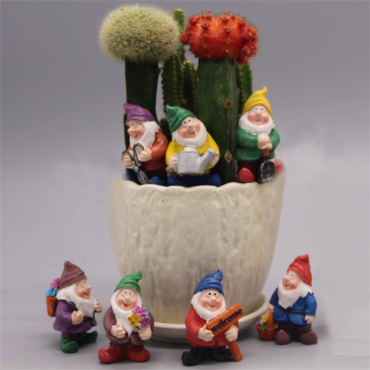 7PCS Fairy Garden Figurines Dwarfs Gnome