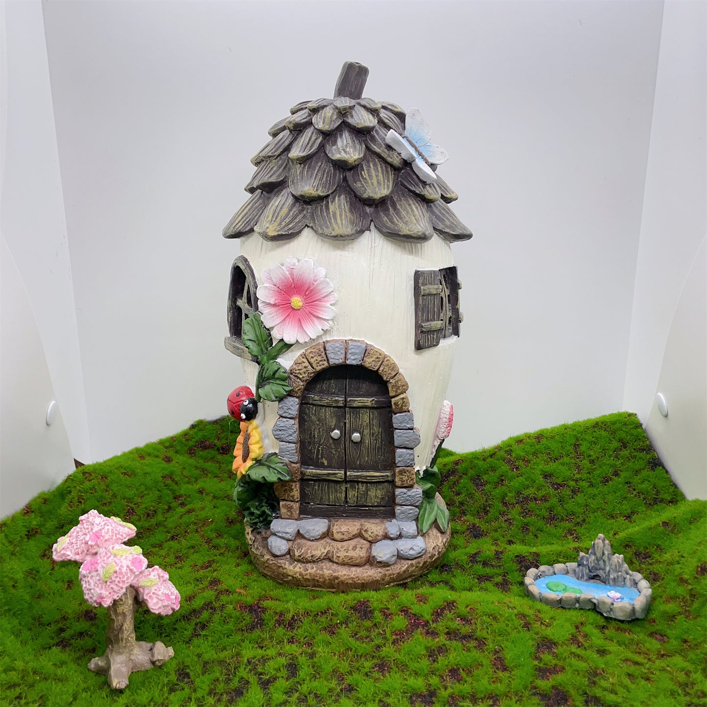 Fairy House With Solar Lights Pinecone Fairy House