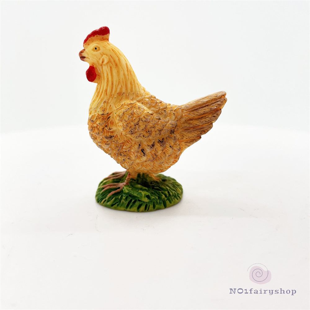 Fairy Garden Accessories Animals Cock And Hen Chicken