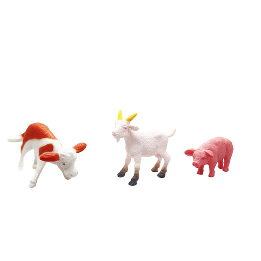 Pig Goat Cow Miniature Fairy Garden Animal Figurine – Resin Animal Decoration for Fairy Gardens