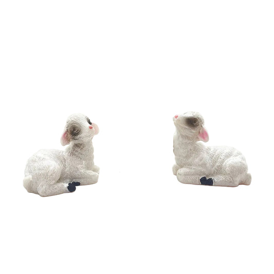 White Goat Miniature Fairy Garden Animal Figurine – Resin Animal Decoration for Fairy Gardens