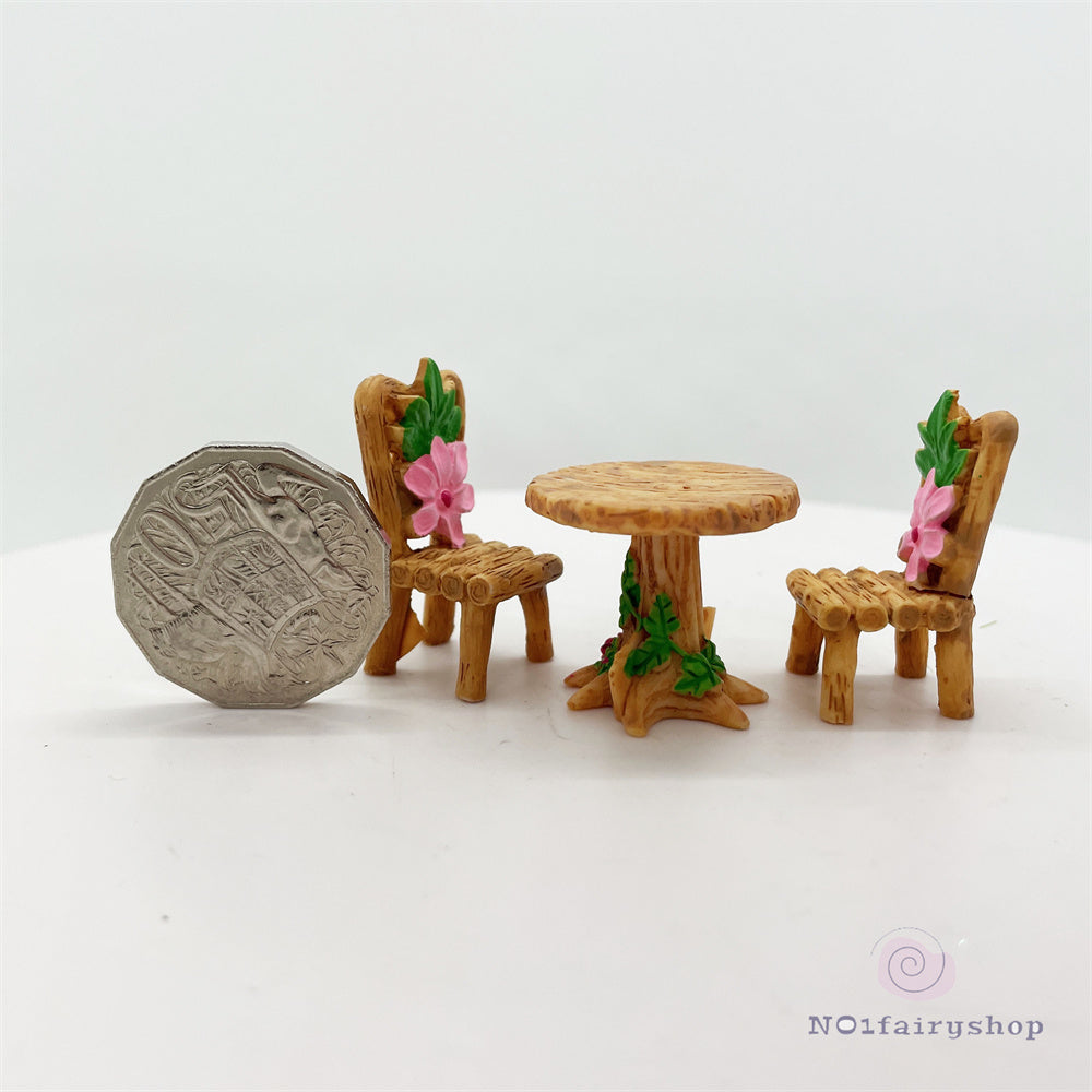 Fairy Garden Accessories Flowers Table And Chairs