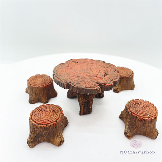 Fairy Garden Accessories Brown Table And Chairs