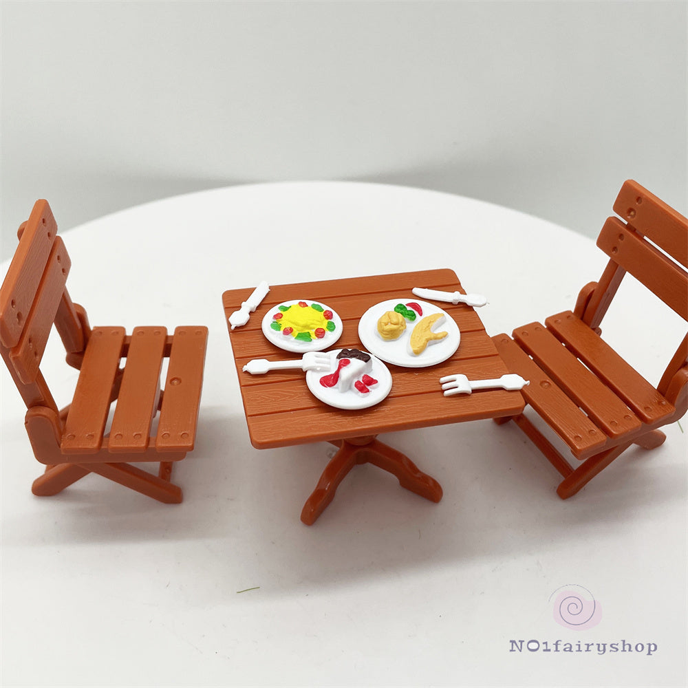 Fairy Garden Accessories Table And Chair With Food Kit