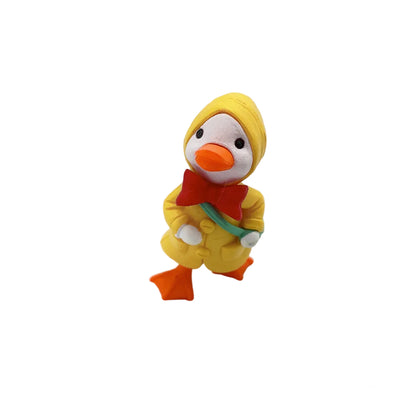 Raincoat Ducks Miniature Fairy Garden Animal Figurine – Resin Animal Decoration for Fairy Gardens