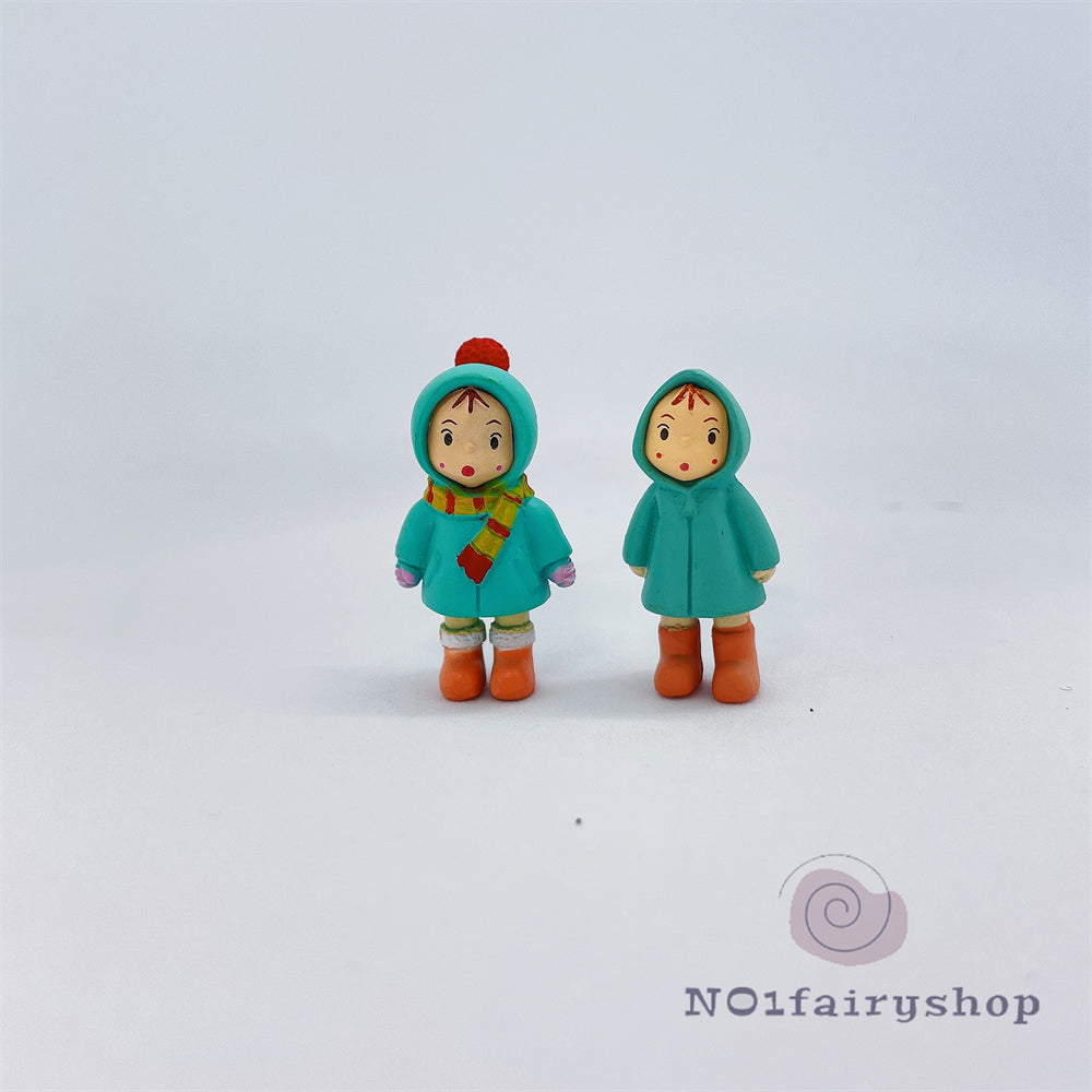 Fairy Garden Figurines Little Girl Raincoat Girl