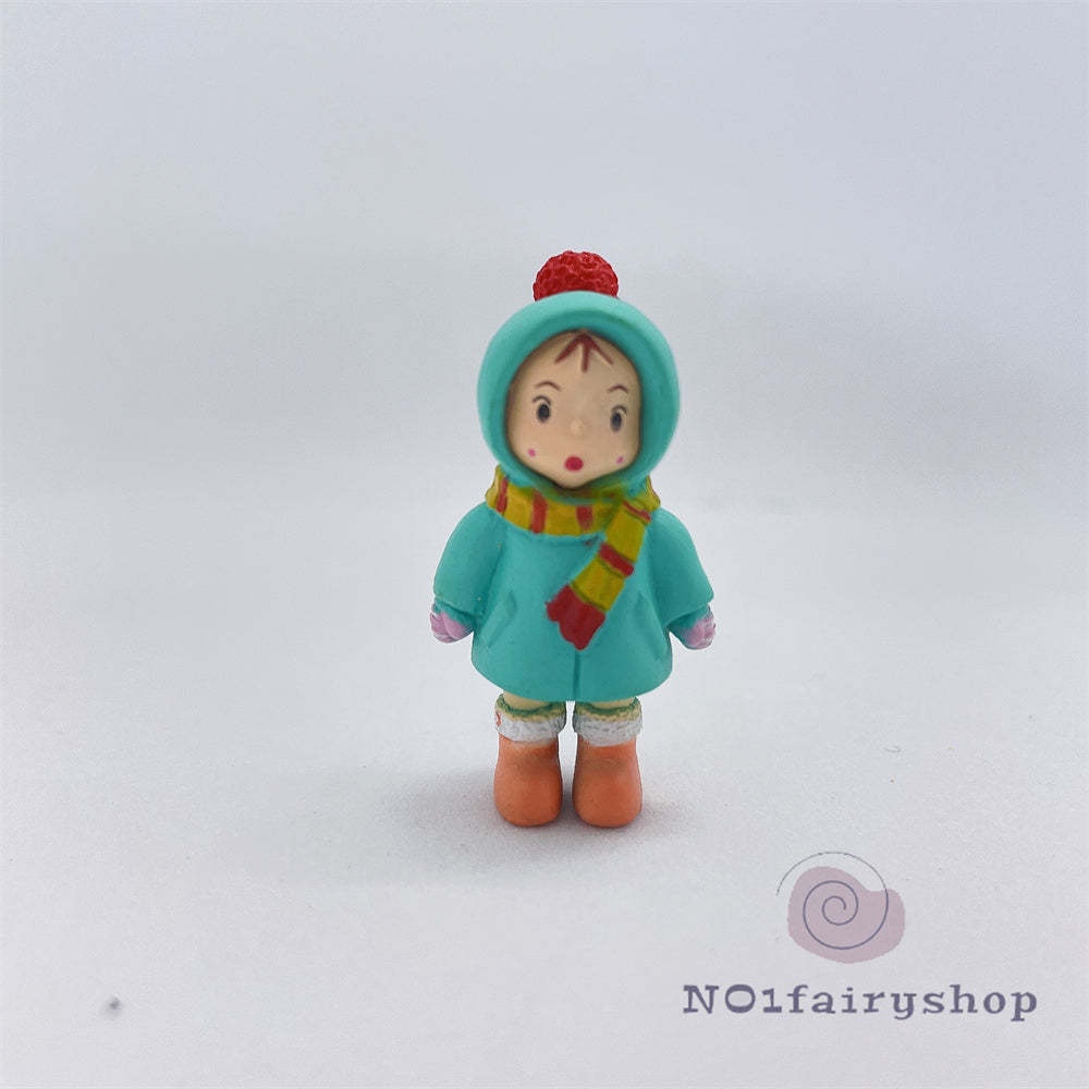 Fairy Garden Figurines Little Girl Raincoat Girl