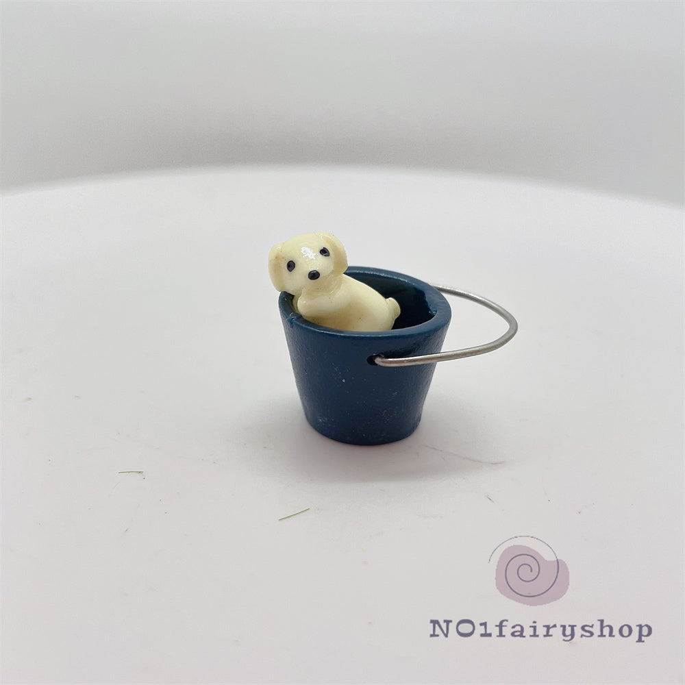 Fairy Garden Accessories Dog In Bucket