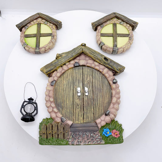 4Pcs Fairy Door and Windows Kits Fairy Garden Decoration Accessories