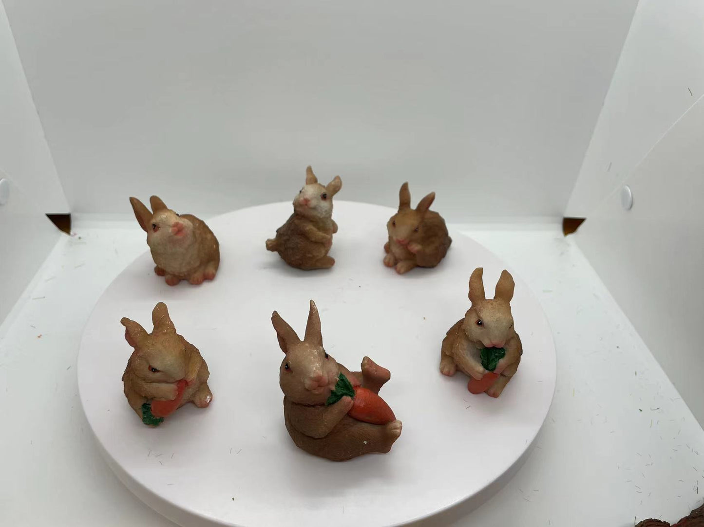 6PCS Fairy Garden Accessories Animals Bunnies Rabbits