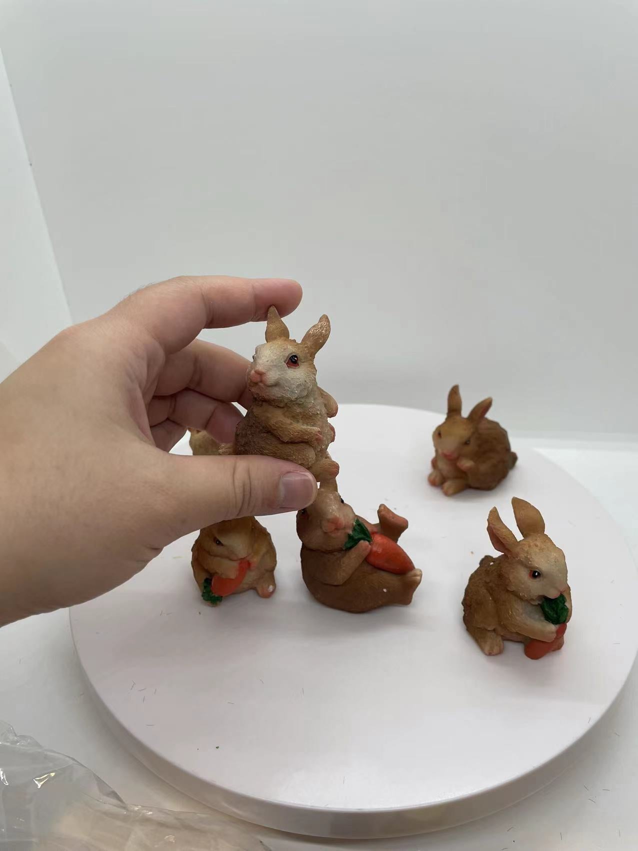 6PCS Fairy Garden Accessories Animals Bunnies Rabbits