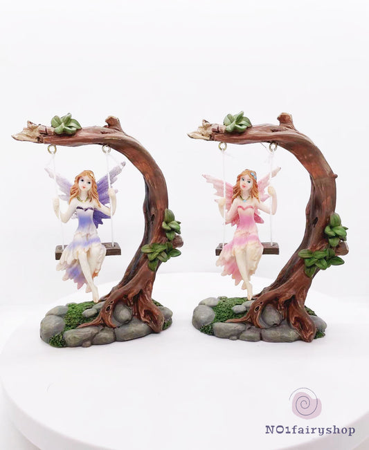 Fairy Playing A Swing Fairy Garden Figurines