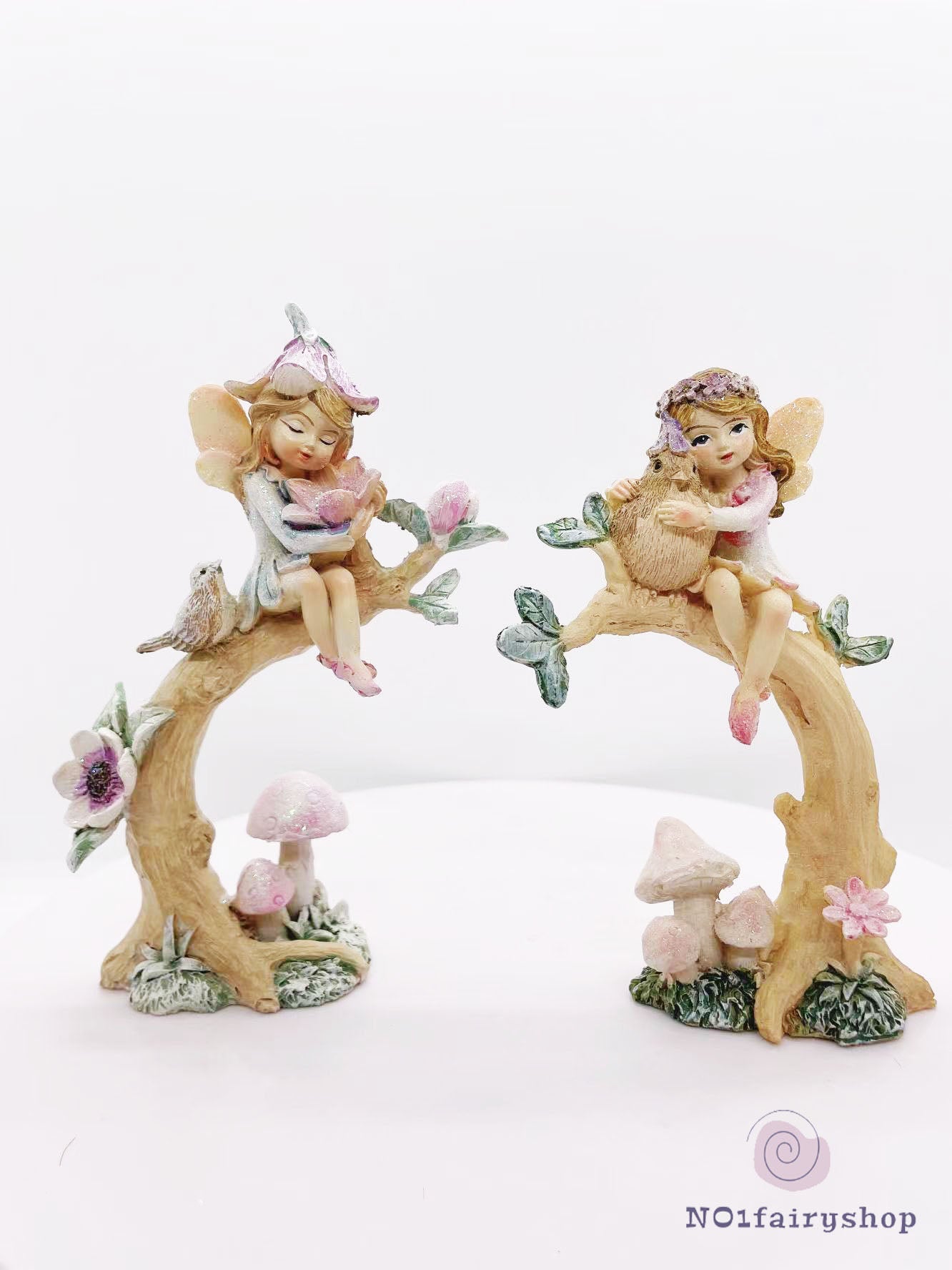 Fairy Sitting On A Tree Fairy Garden Figurines