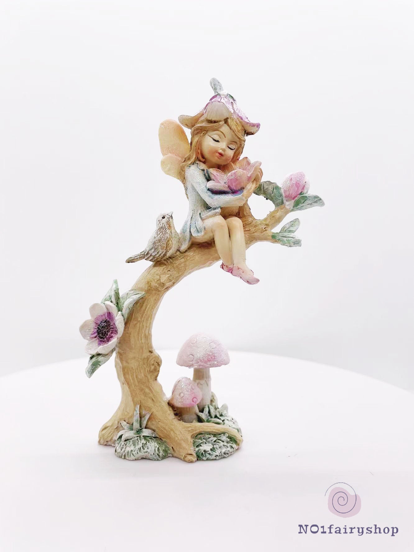 Fairy Sitting On A Tree Fairy Garden Figurines