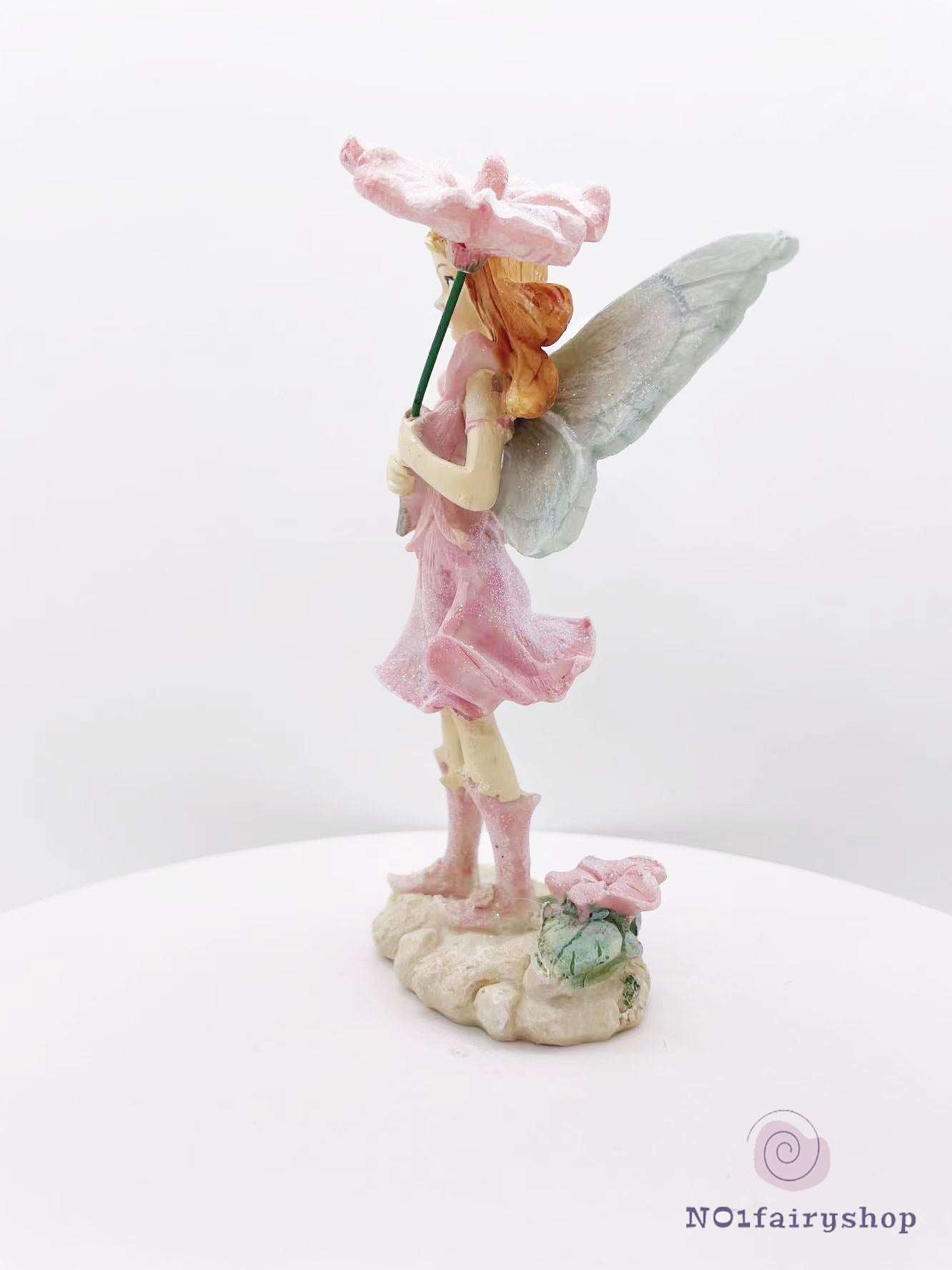 Fairy Holding A Pink Flower Fairy Garden Figurines