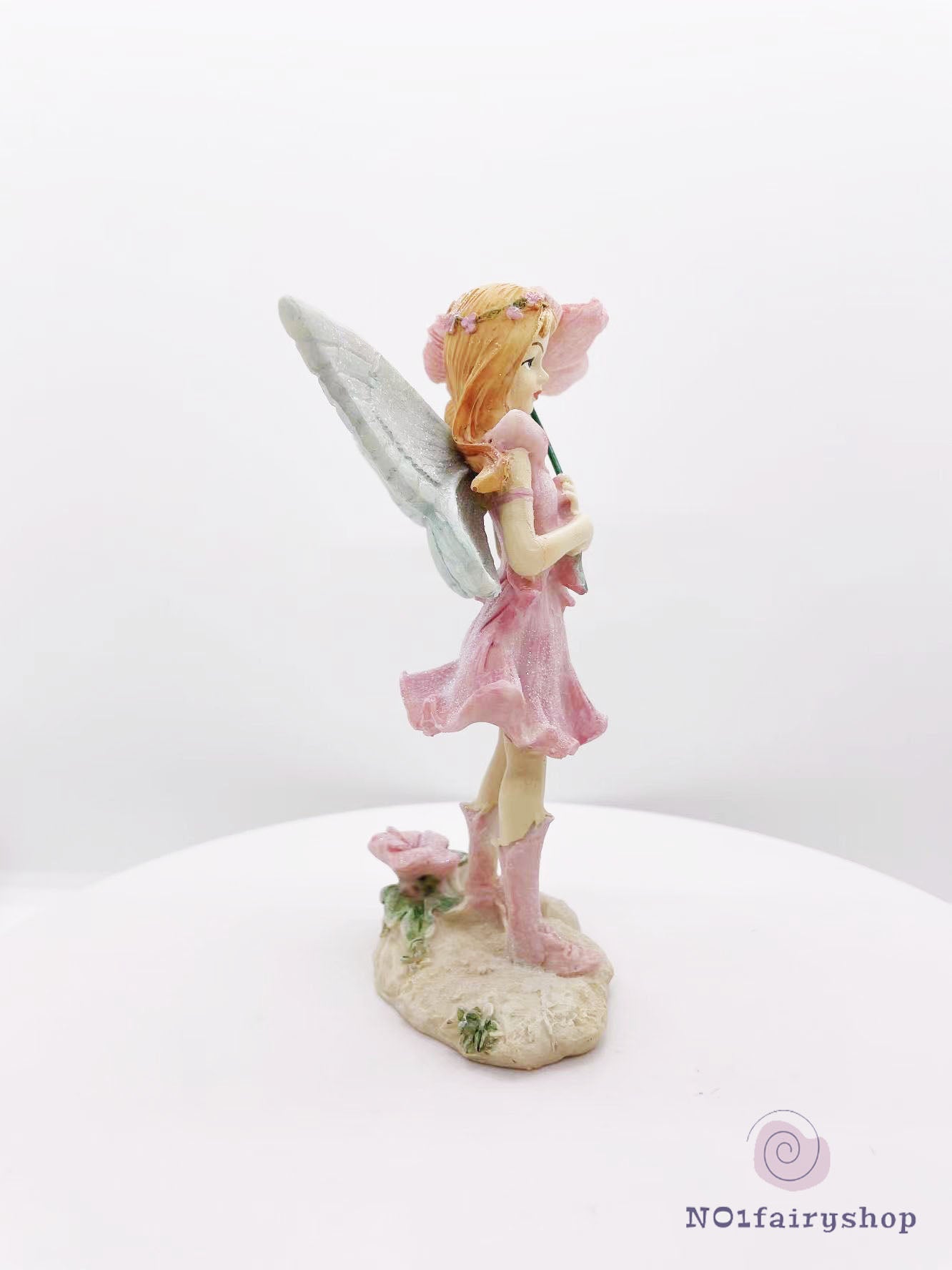 Fairy Holding A Pink Flower Fairy Garden Figurines