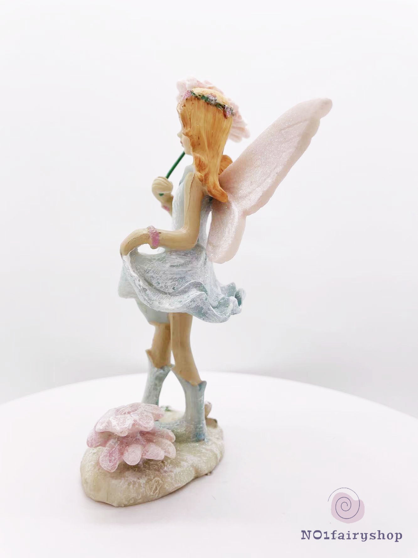 Fairy Holding A Pink Flower Fairy Garden Figurines